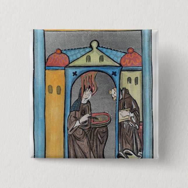 Bóton Quadrado 5.08cm Hildegard de Bingen (Frente)