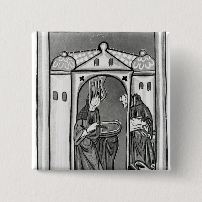 Bóton Quadrado 5.08cm Hildegard de Bingen (Frente)