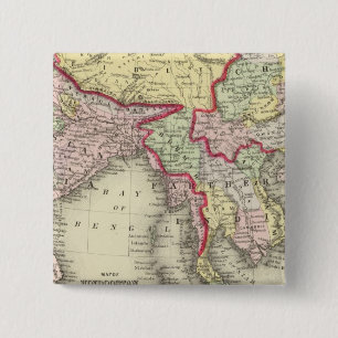 Bóton Quadrado 5.08cm Hindoostan, Índia mais distante, China, Tibete