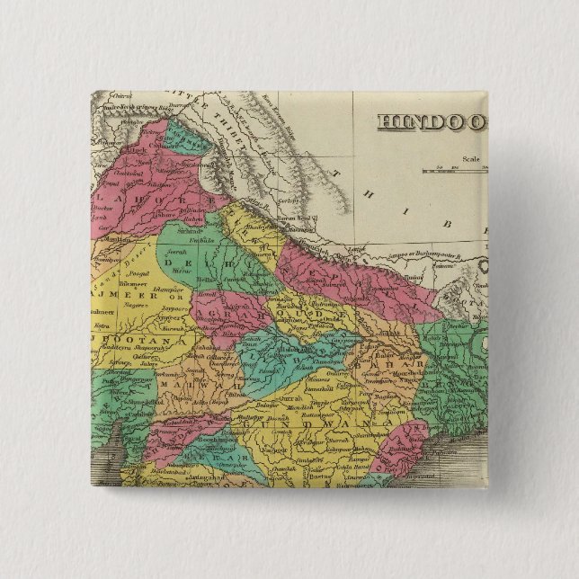 Bóton Quadrado 5.08cm Hindoostano 3 (Frente)