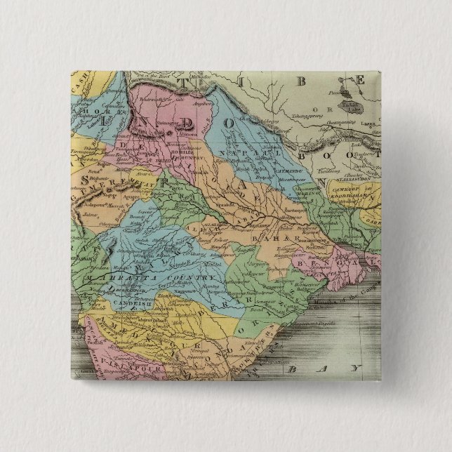 Bóton Quadrado 5.08cm Hindostano 2 (Frente)