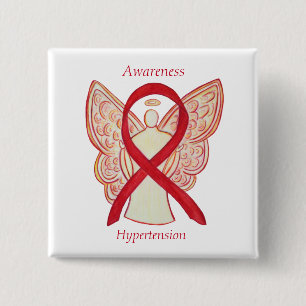 Bóton Quadrado 5.08cm Hipertensão (HTN) Sensibilização Pin Anjo de Fi