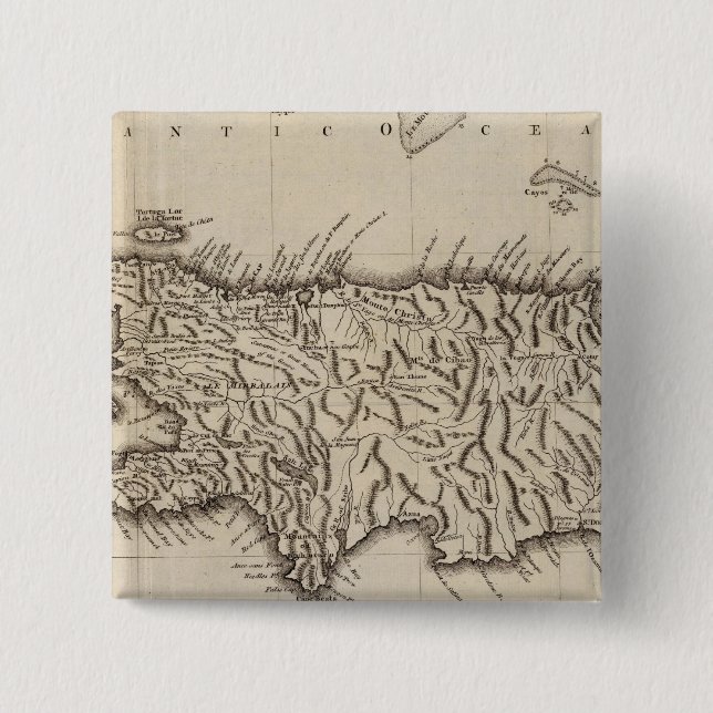 Bóton Quadrado 5.08cm Hispaniola, Rua Domingo (Frente)