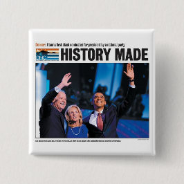 Bóton Quadrado 5.08cm História feita: Obama nomeou o botão