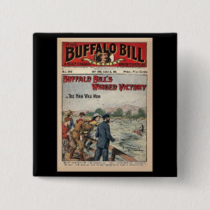Bóton Quadrado 5.08cm Histórias de Buffalo Bill - 1910 - vitória voada