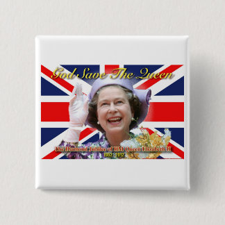 Bóton Quadrado 5.08cm HM Queen Elizabeth II Diamond Jubilee