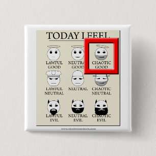 Bóton Quadrado 5.08cm Hoje eu sinto bom caótico