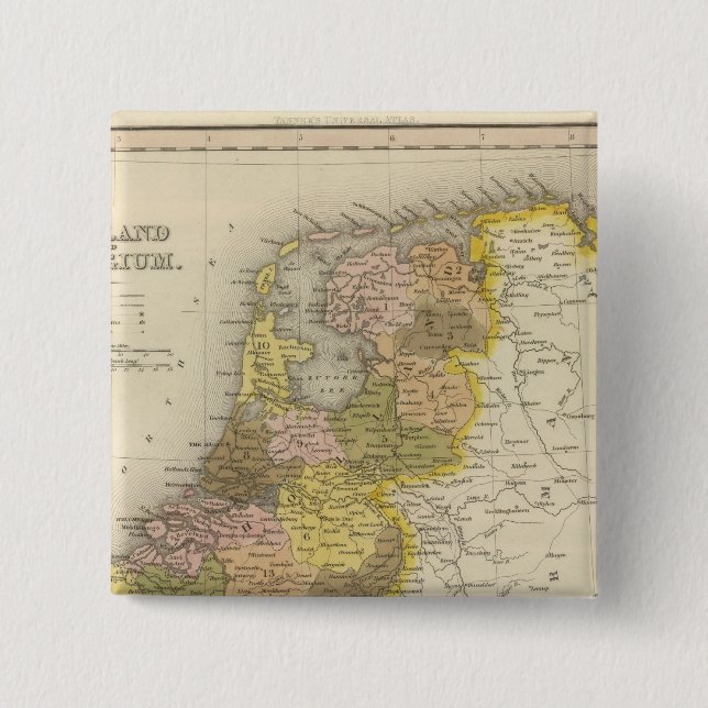 Bóton Quadrado 5.08cm Holanda E Bélgica 2 (Frente)
