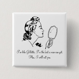 Bóton Quadrado 5.08cm Homem engraçado e elegante que Bashing citações