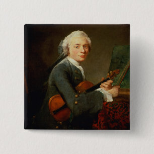 Bóton Quadrado 5.08cm Homem novo com um violino