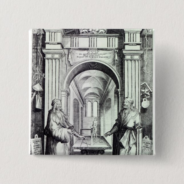 Bóton Quadrado 5.08cm Homenagem a Durer, c.1628 (Frente)