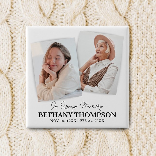 Bóton Quadrado 5.08cm Homenagem Foto Memorial Funeral 2 (Criador carregado)