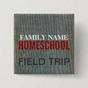 Bóton Quadrado 5.08cm Homeschool Fieldtrip