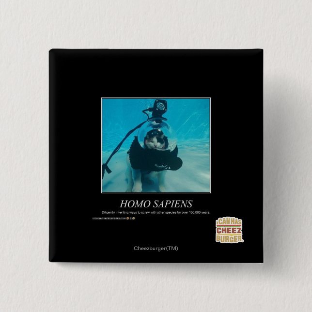 Bóton Quadrado 5.08cm Homo sapiens (Frente)