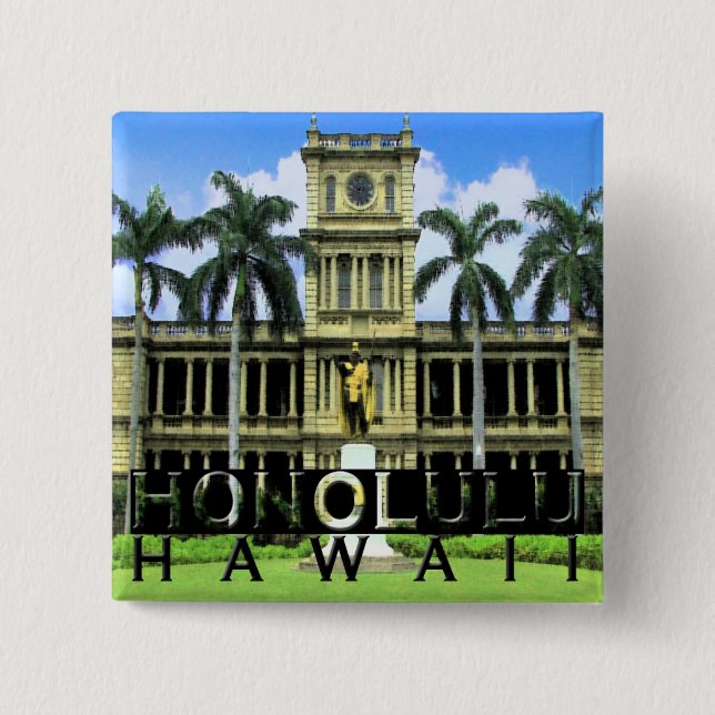 Bóton Quadrado 5.08cm Honolulu (Frente)