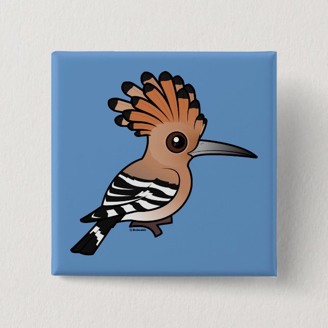 Bóton Quadrado 5.08cm Hoopoe de Birdorable (Frente)