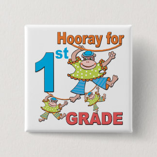 Bóton Quadrado 5.08cm Hooray para 1rua Grau