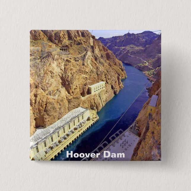 Bóton Quadrado 5.08cm Hoover Dam, Nevada (Frente)