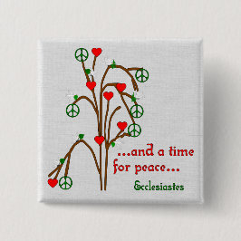 Bóton Quadrado 5.08cm Hora para a paz