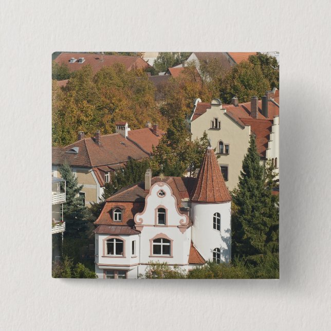 Bóton Quadrado 5.08cm Horizonte de Bamberg, Alemanha (Frente)