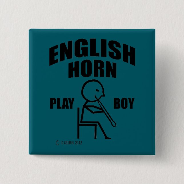 Bóton Quadrado 5.08cm Horn Play Boy Inglês (Frente)
