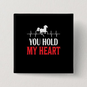 Bóton Quadrado 5.08cm Horse Art Você Segura Meu Coração