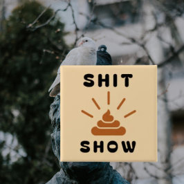 Bóton Quadrado 5.08cm Hot Mess Express | Botão Engraçado do Caos