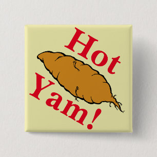 Bóton Quadrado 5.08cm Hot Yam!Botão