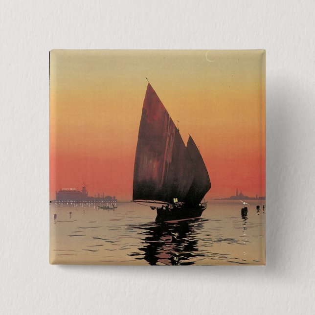 Bóton Quadrado 5.08cm Hotel Excelsior Palace: Venise-Lido (Frente)