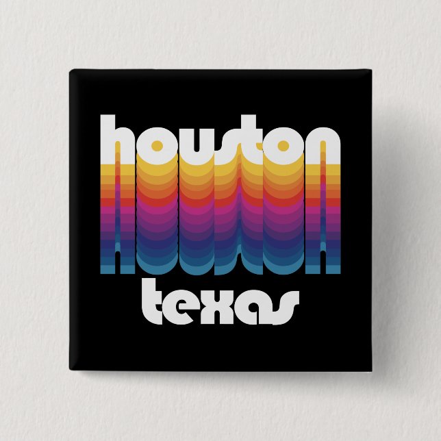 Bóton Quadrado 5.08cm Houston, Texas (Frente)