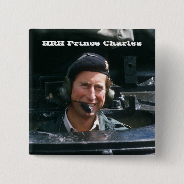 Bóton Quadrado 5.08cm HRH Prince Charles (Frente)