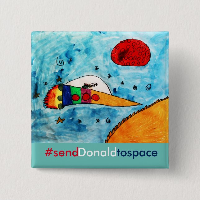 Bóton Quadrado 5.08cm Humor da eleição do Anti-Trunfo (Frente)