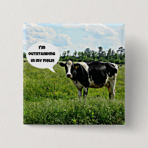 Bóton Quadrado 5.08cm Humor de Vaca