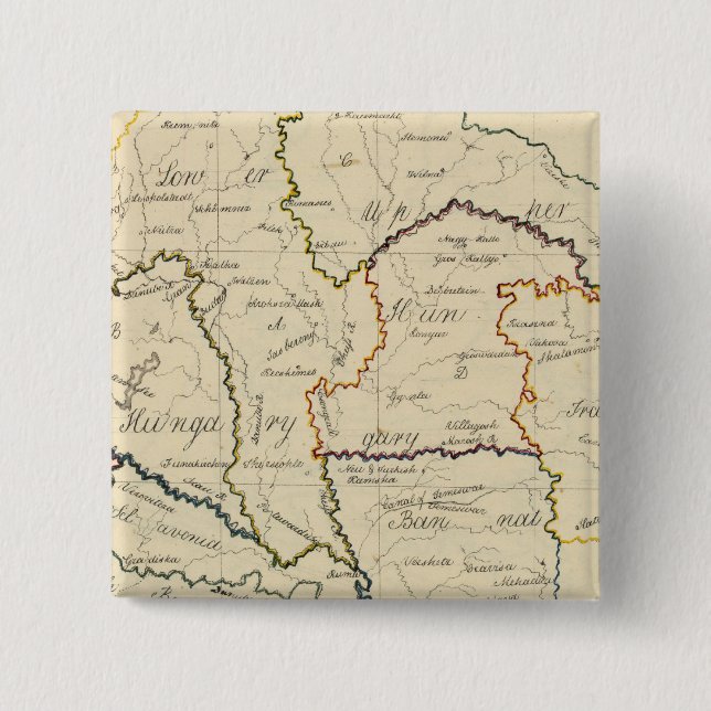 Bóton Quadrado 5.08cm Hungria, Transilvânia (Frente)