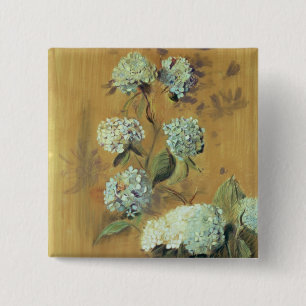 Bóton Quadrado 5.08cm Hydrangeas