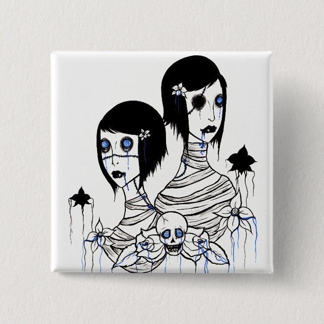 Bóton Quadrado 5.08cm Hypnobloodflowers mim (Frente)