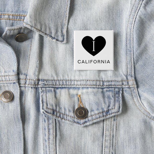 Bóton Quadrado 5.08cm I Heart California Classic Button for All Outfits (In Situ)