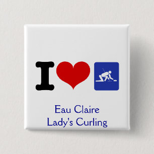 Bóton Quadrado 5.08cm I Heart Curling