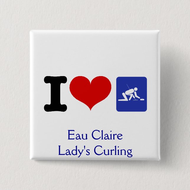 Bóton Quadrado 5.08cm I Heart Curling (Frente)