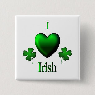 Bóton Quadrado 5.08cm I Heart Irish