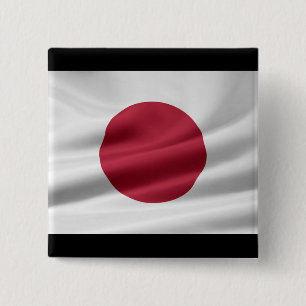 Bóton Quadrado 5.08cm I Heart Japan/Flag do Japão