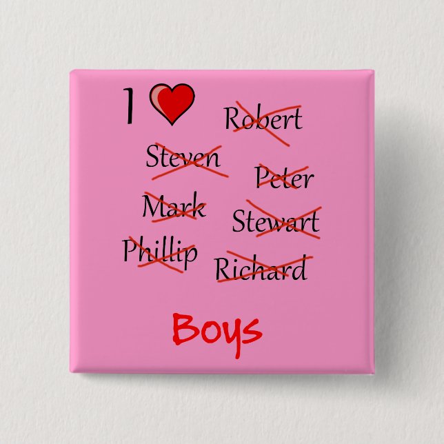 Bóton Quadrado 5.08cm 'I ²Meninos' (Frente)