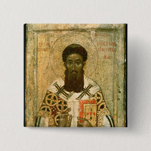 Bóton Quadrado 5.08cm Ícone do arcebispo de St Gregory de Tessalónica