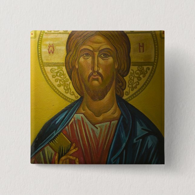 Bóton Quadrado 5.08cm Ícone Russo dentro da Igreja de Santa Sofia / (Frente)