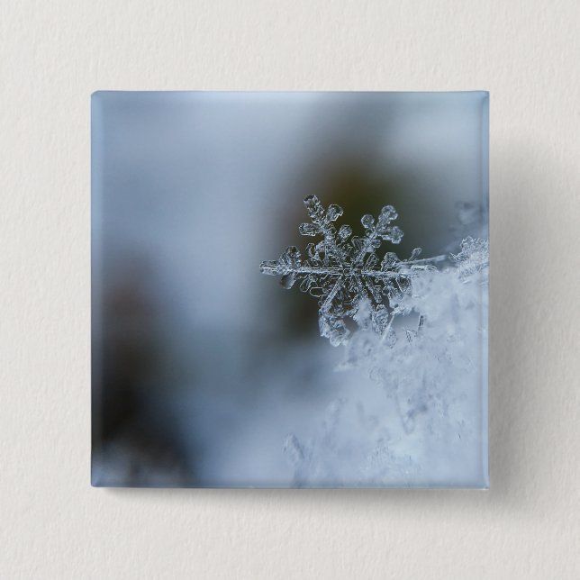 Bóton Quadrado 5.08cm Icy Snowflake (Frente)