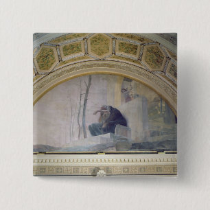 Bóton Quadrado 5.08cm Idade avançada, das três idades do homem, 1887