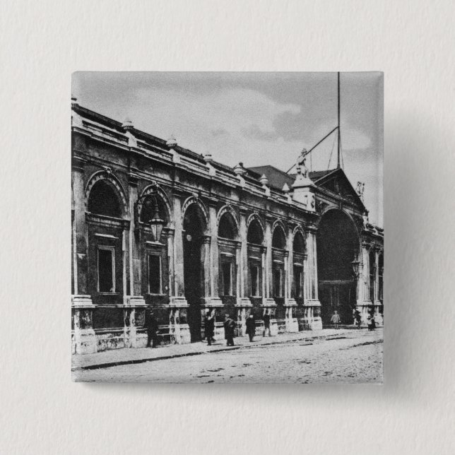 Bóton Quadrado 5.08cm Ideia do mercado de carne de Smithfield, c.1905 (Frente)