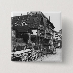 Bóton Quadrado 5.08cm Ideia do quarto velho, Ulm, c.1910
