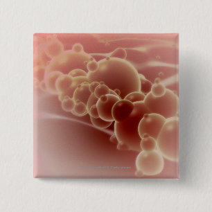 Bóton Quadrado 5.08cm Ideia microscópica de microsfera do látex