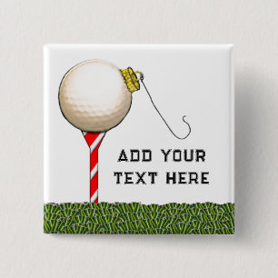 Bóton Quadrado 5.08cm Ideias de presentes de golfe de Natal